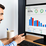 **Image Prompt:** A person looking at a dashboard showing Google Analytics data, with charts highlighting user behavior, page views, and keyword analysis. The setting is a modern, bright office space. The overall tone is informative and data-driven, illustrating the importance of understanding your audience through analytics.