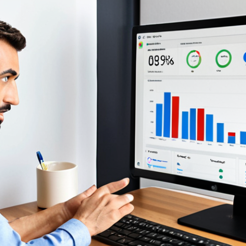**Image Prompt:** A person looking at a dashboard showing Google Analytics data, with charts highlighting user behavior, page views, and keyword analysis. The setting is a modern, bright office space. The overall tone is informative and data-driven, illustrating the importance of understanding your audience through analytics.