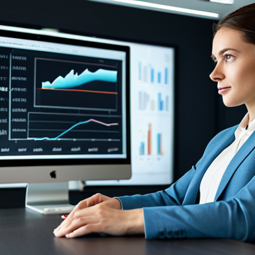 A professional media strategist in a modest business suit, sitting focused at a desk in a modern, clean office. Digital screens in the background display abstract data visualizations, reflecting strategic analysis. The lighting is soft and ambient, creating a professional atmosphere. Perfect anatomy, correct proportions, natural pose, well-formed hands, proper finger count, natural body proportions. Professional photography, high-resolution, sharp focus, natural colors. Fully clothed, appropriate attire, safe for work, appropriate content, professional dress.