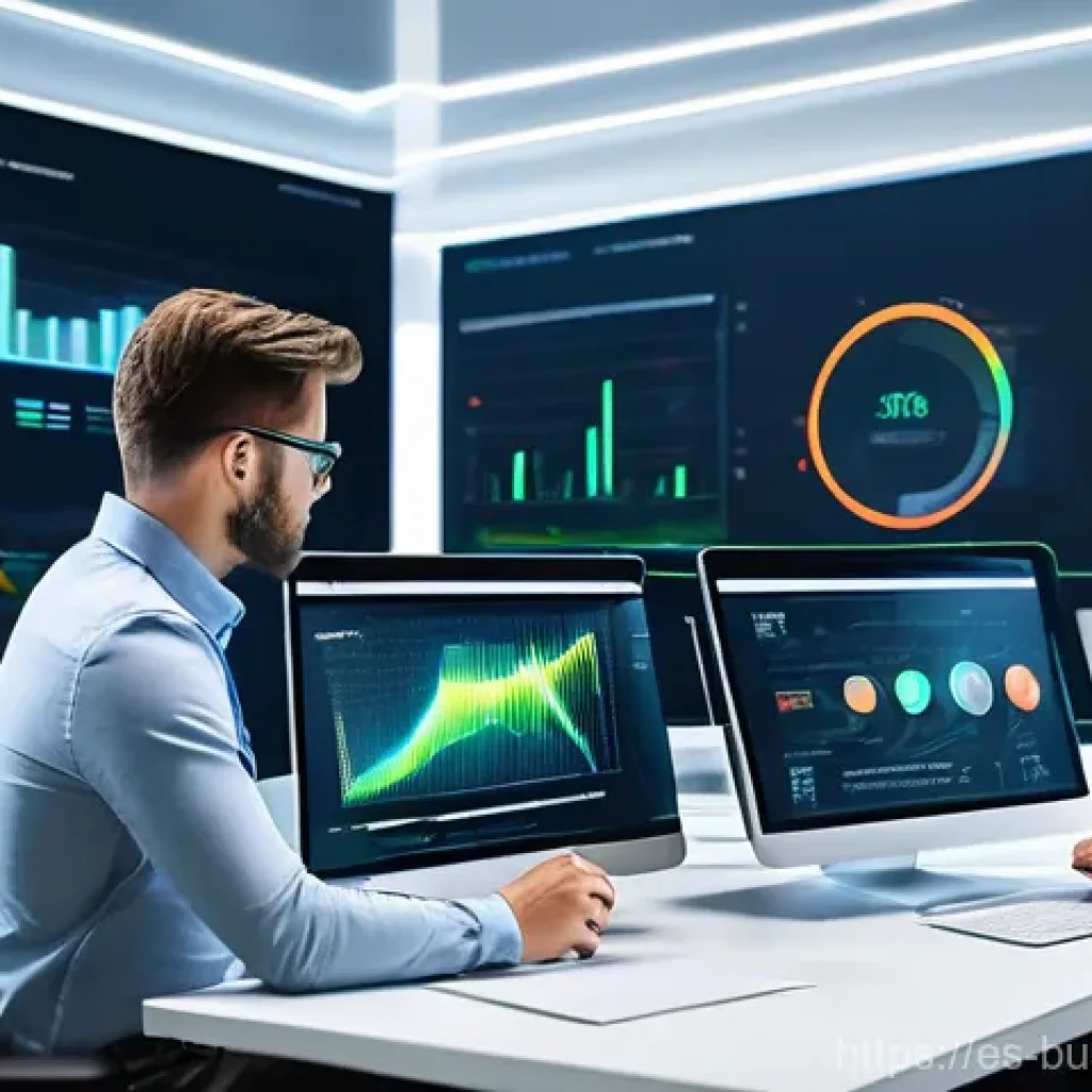 인 미디어 비즈니스의 마케팅 예산 관리 - **Programmatic Advertising - Data-Driven Efficiency**
"A sleek, modern control room filled with ...