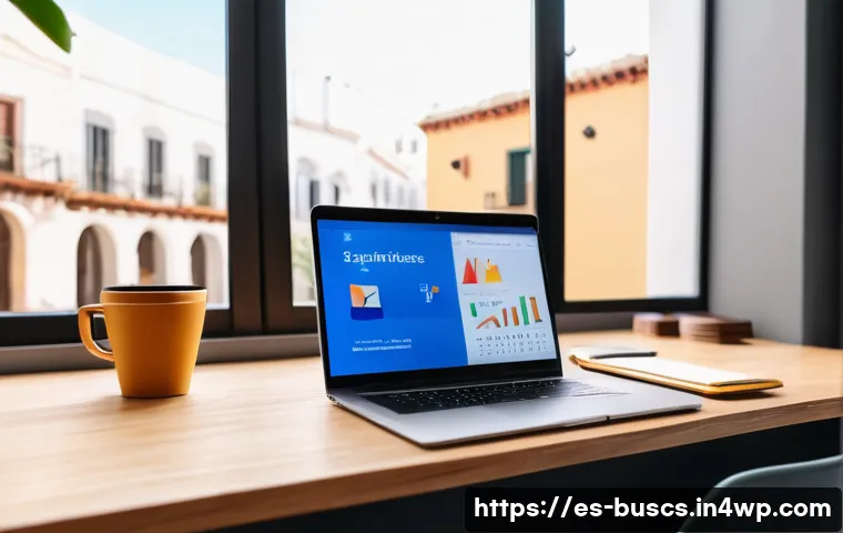 인 미디어 비즈니스 운영 시 주의할 점 - A vibrant digital marketing workspace tailored for a Spanish-speaking audience, featuring a modern l...